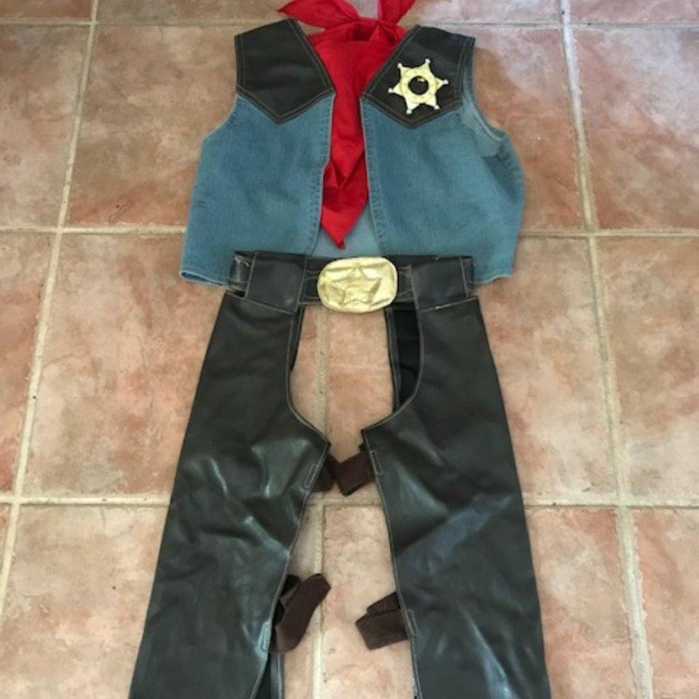 Western Cowboy Costume Chaps Vest Bandana Melissa And Doug Small